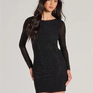Elegant Black Long Sleeve Dress